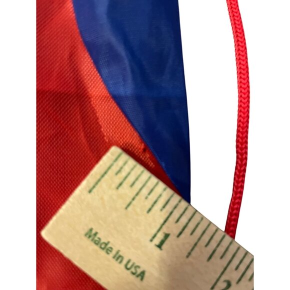 SMU Mustangs Drawstring Backpack Blue Red Nylon Gym Bag Lightweight Used - Picture 4 of 5